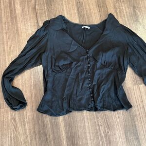 Reformation Black Button-Up Women's Top
